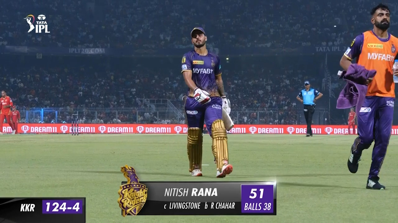 M53: KKR vs PBKS – Nitish Rana Wicket