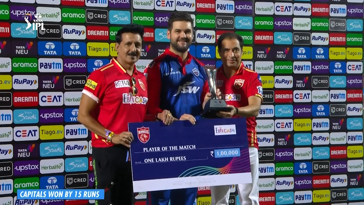 M64: PBKS vs DC – Man of the Match – Rilee Rossouw