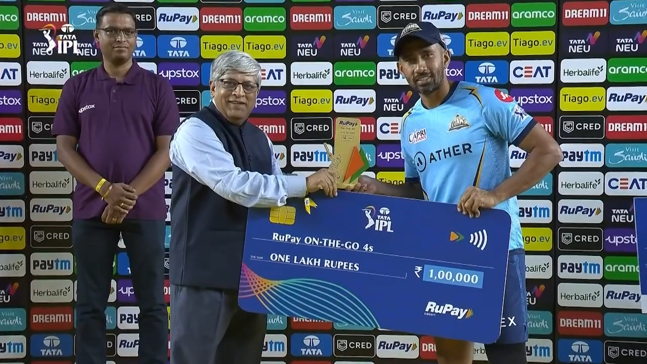 M51: GT vs LSG – RuPay On-The-Go 4s of the Match – Wriddhiman Saha background