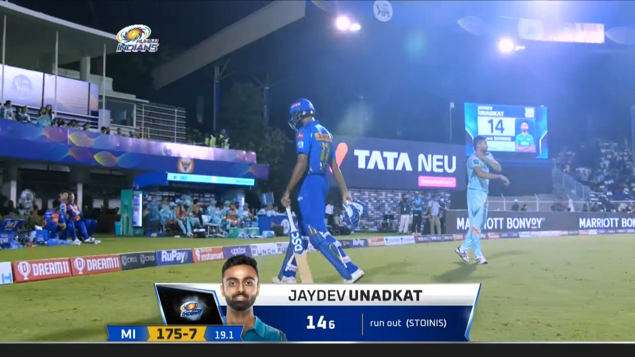 M26: MI vs LSG – Jaydev Unadkat Wicket