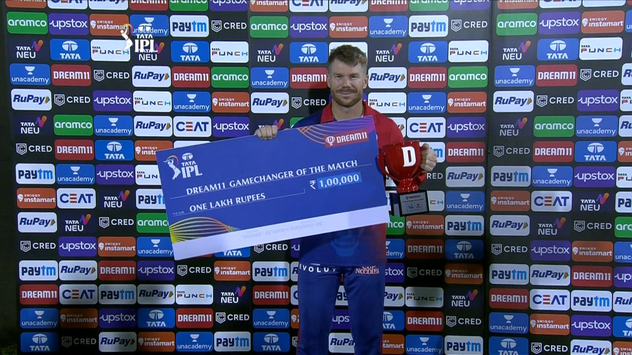 M50: DC vs SRH – Dream11 GameChanger of the Match – David Warner