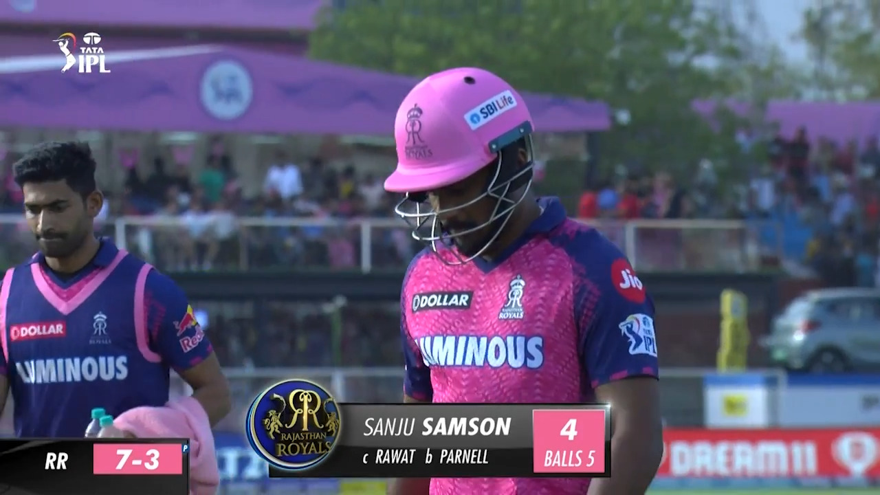 M60: RR vs RCB – Sanju Samson Wicket