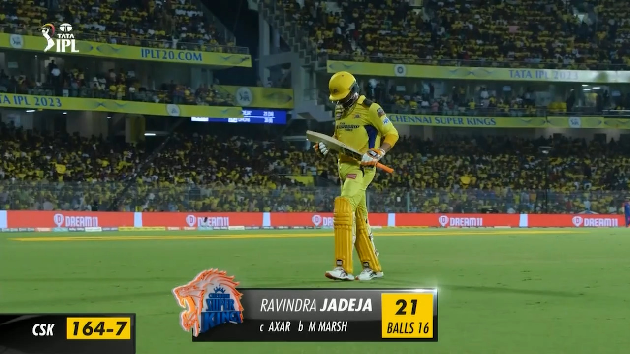 M55: CSK vs DC – Ravindra Jadeja Wicket background