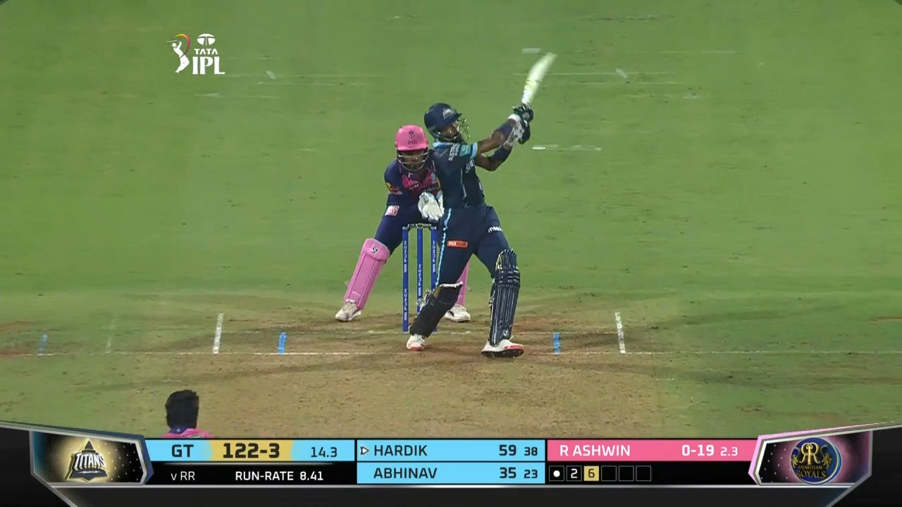 M24: RR vs GT – Hardik Pandya Six background