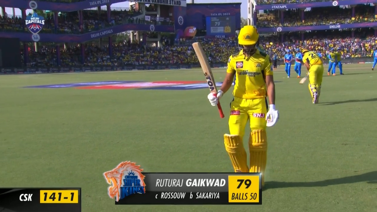 M67: DC vs CSK – Ruturaj Gaikwad Wicket background