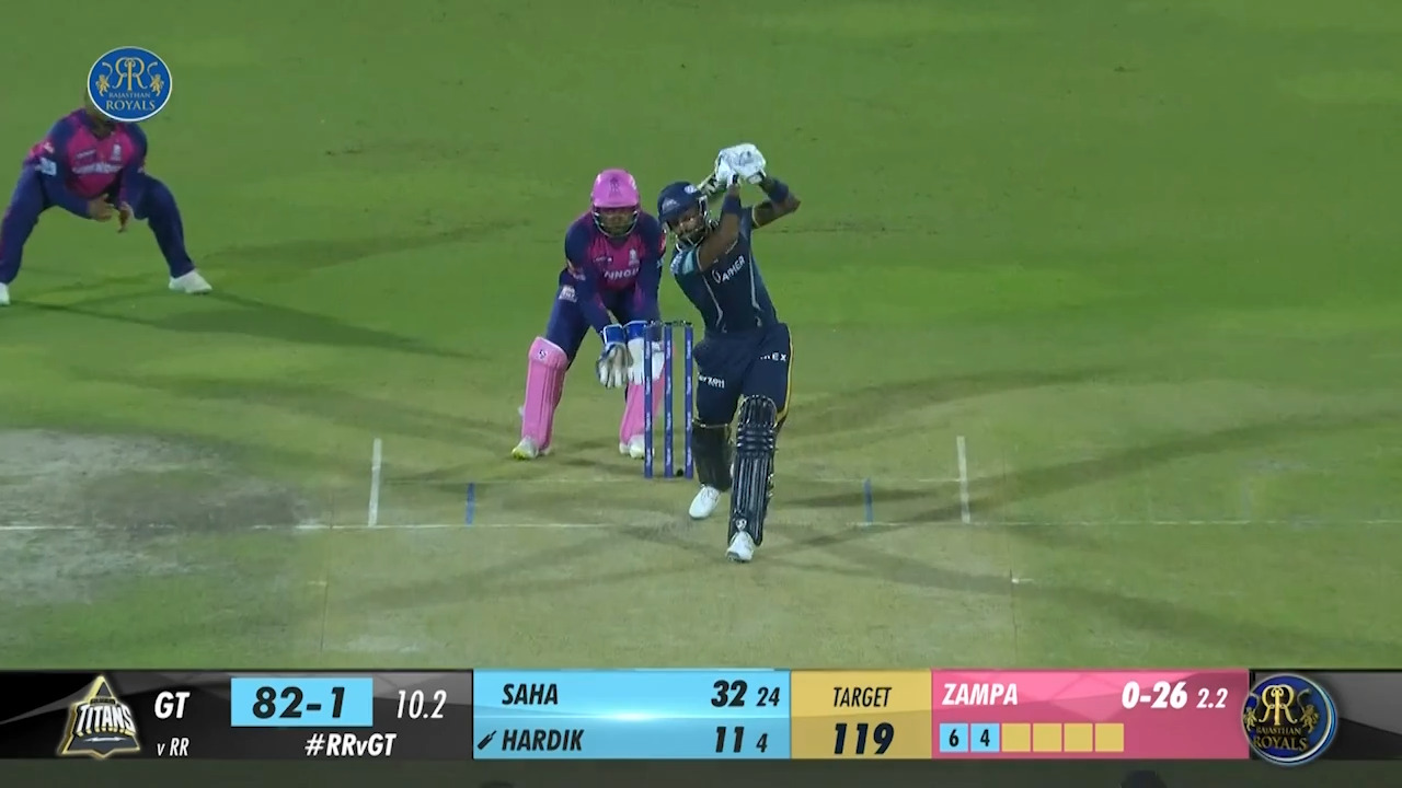 M48: RR vs GT – Hardik Pandya Six