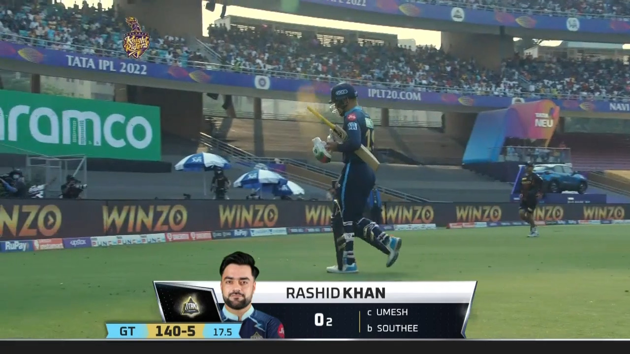 M35: KKR vs GT – Rashid Khan Wicket