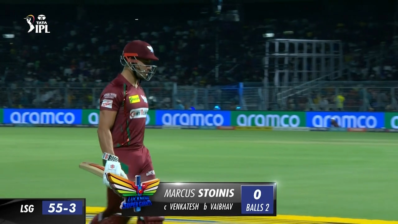 M68: KKR vs LSG – Marcus Stoinis Wicket