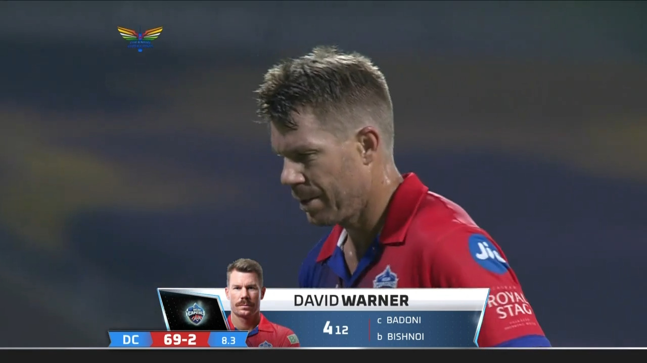 M15: LSG vs DC – David Warner Wicket