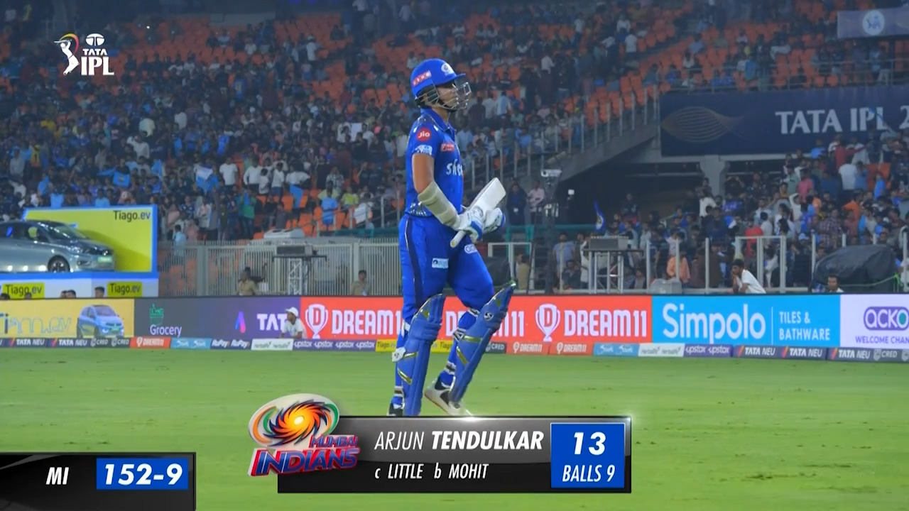 M35: GT vs MI – Arjun Tendulkar Wicket
