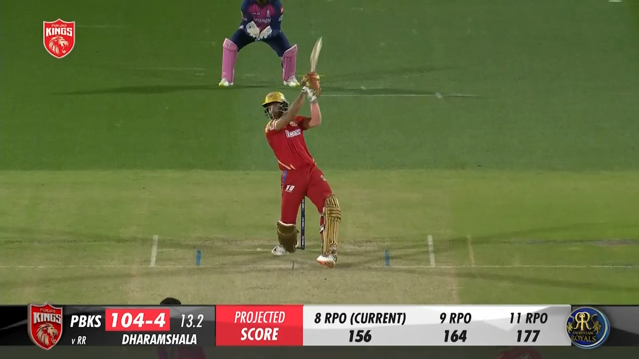 M66: PBKS vs RR – Jitesh Sharma Six background