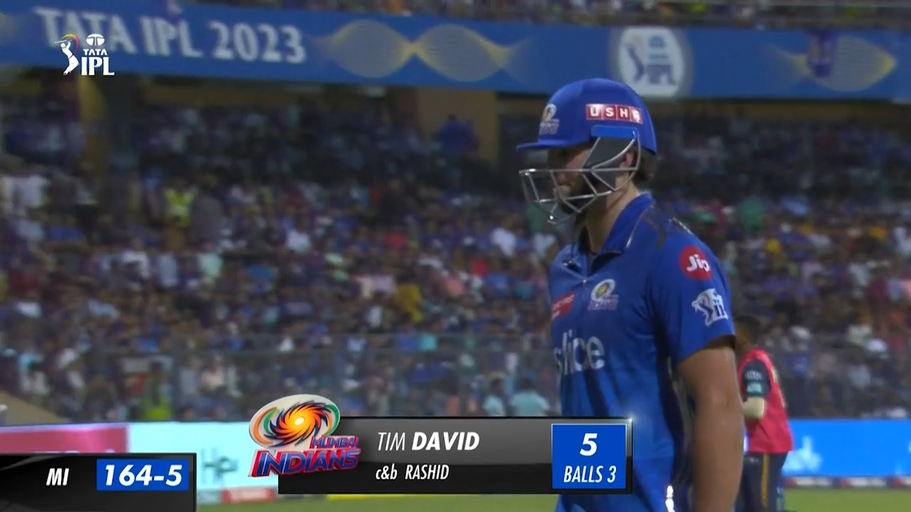 M57: MI vs GT – Tim David Wicket