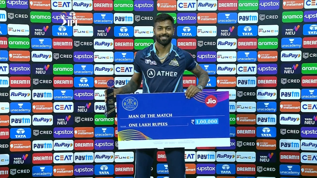 M24: RR vs GT – Man of the Match – Hardik Pandya