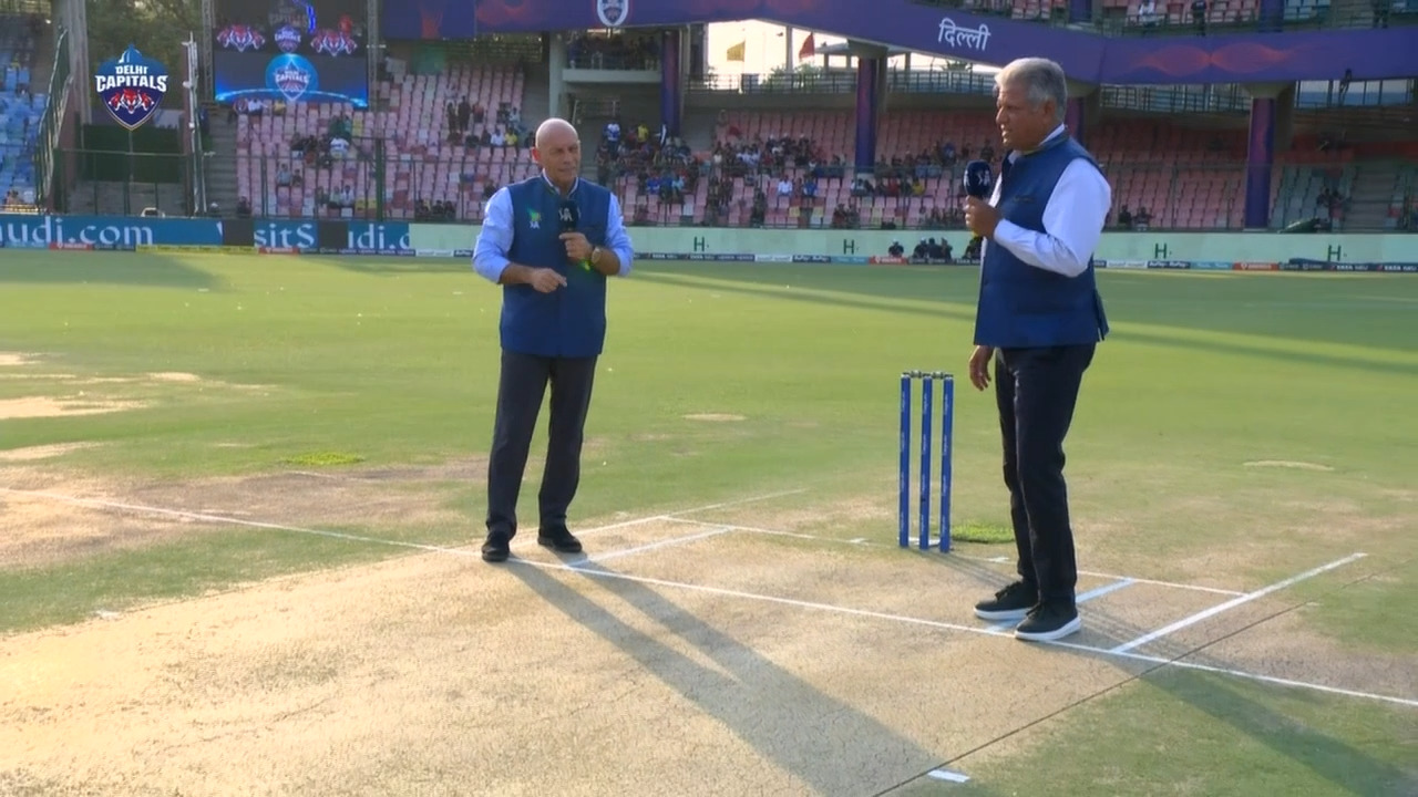 M50: DC vs RCB – Pitch Report background