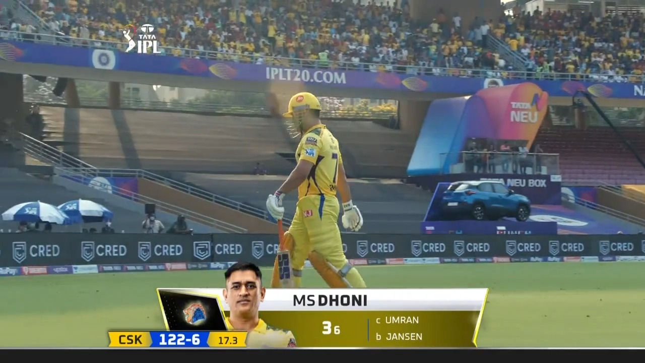 M17: CSK vs SRH – MS Dhoni Wicket