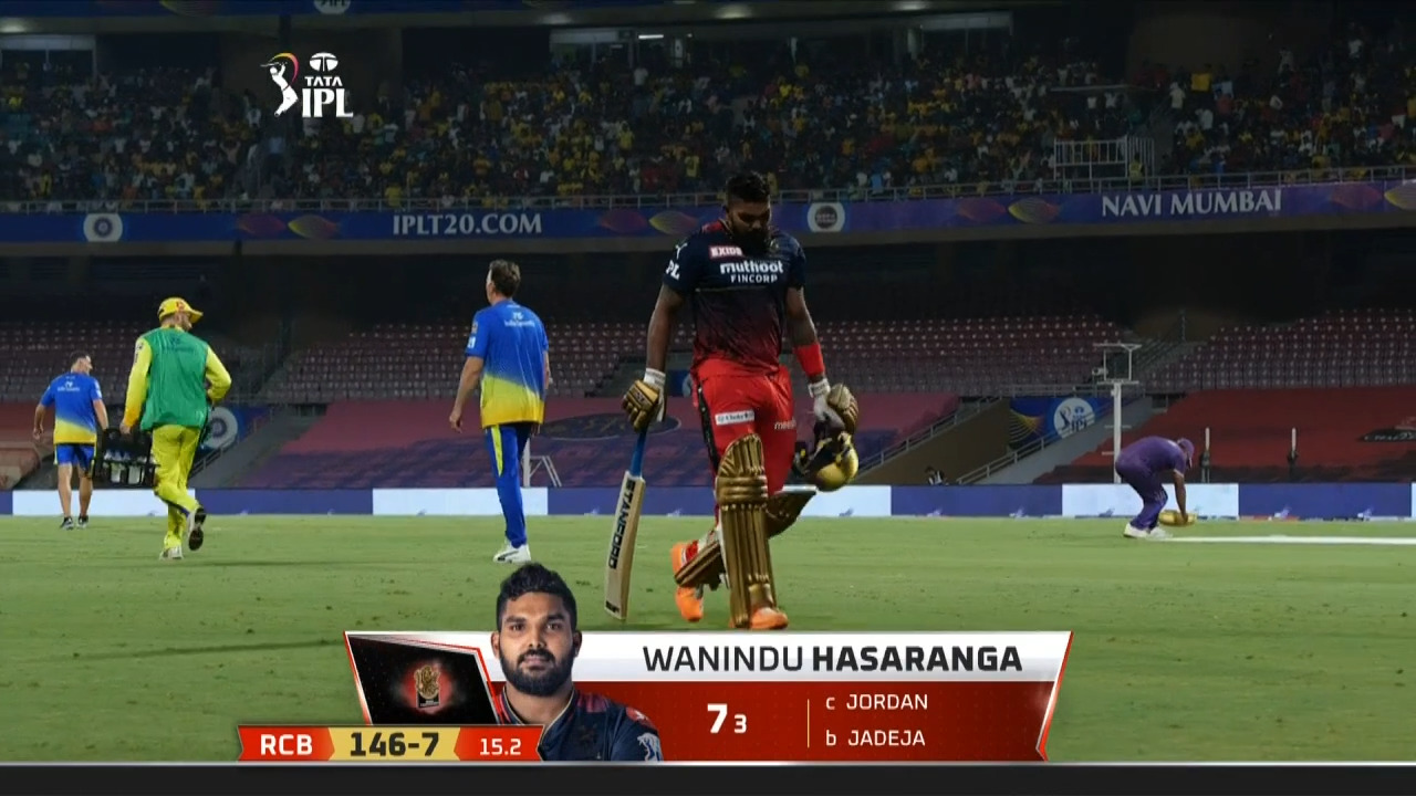 M22: CSK vs RCB – Wanindu Hasaranga Wicket