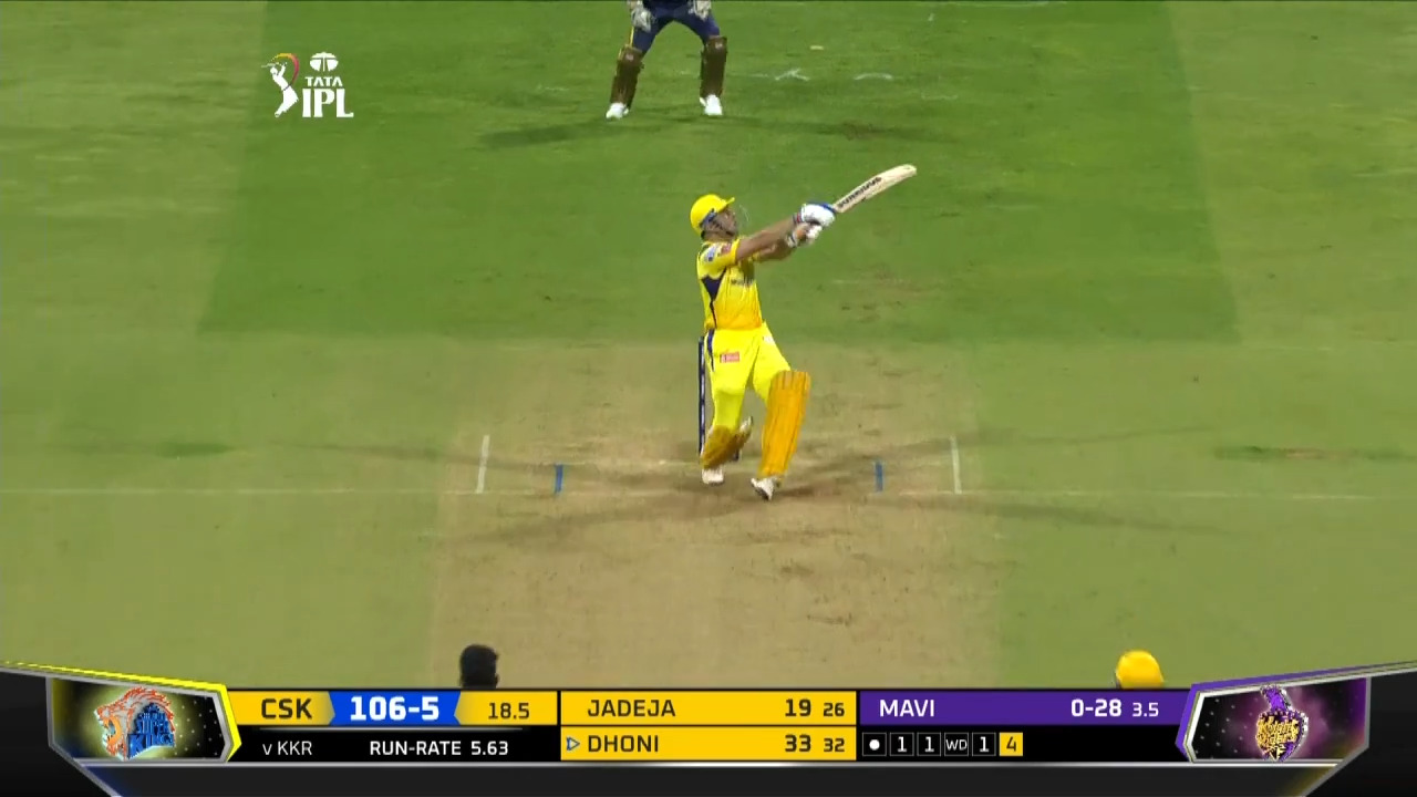 M01: CSK vs KKR – MS Dhoni Six