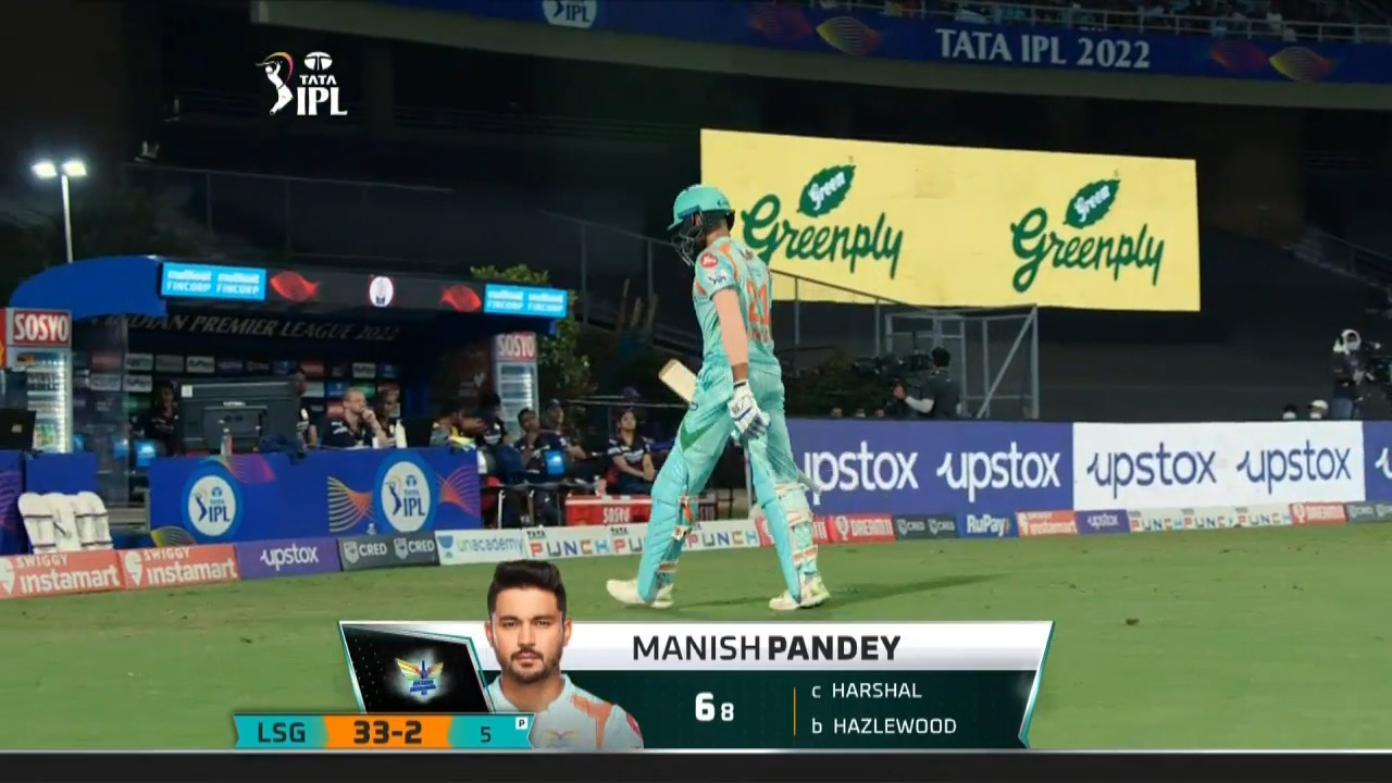 M31: LSG vs RCB – Manish Pandey Wicket