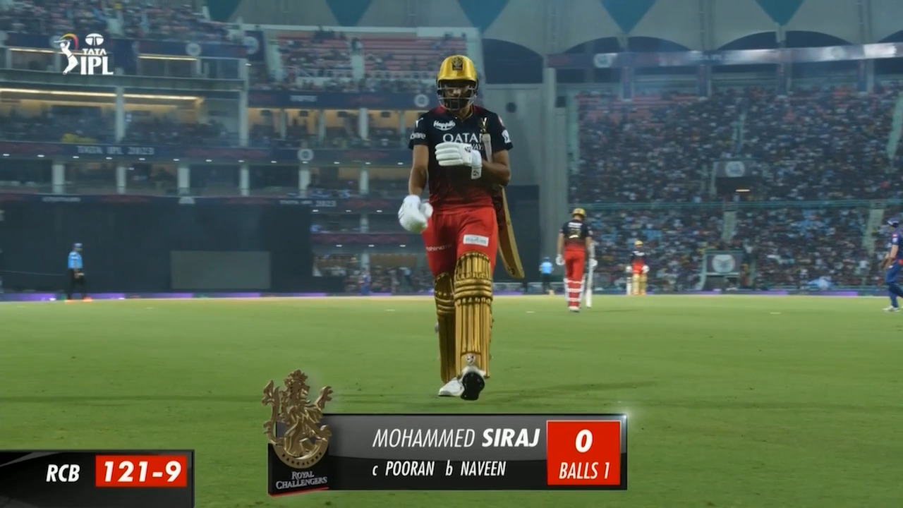 M43: LSG vs RCB – Mohammed Siraj Wicket