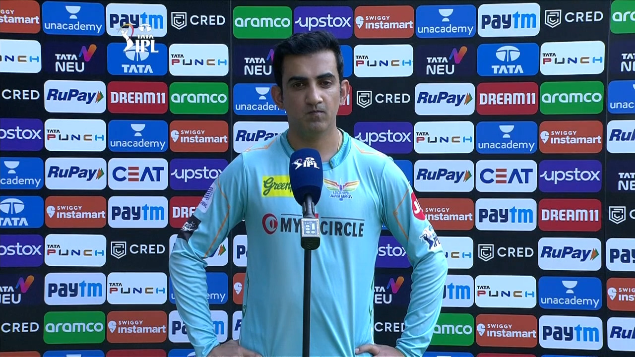 M37: LSG vs MI – Gautam Gambhir Interview background