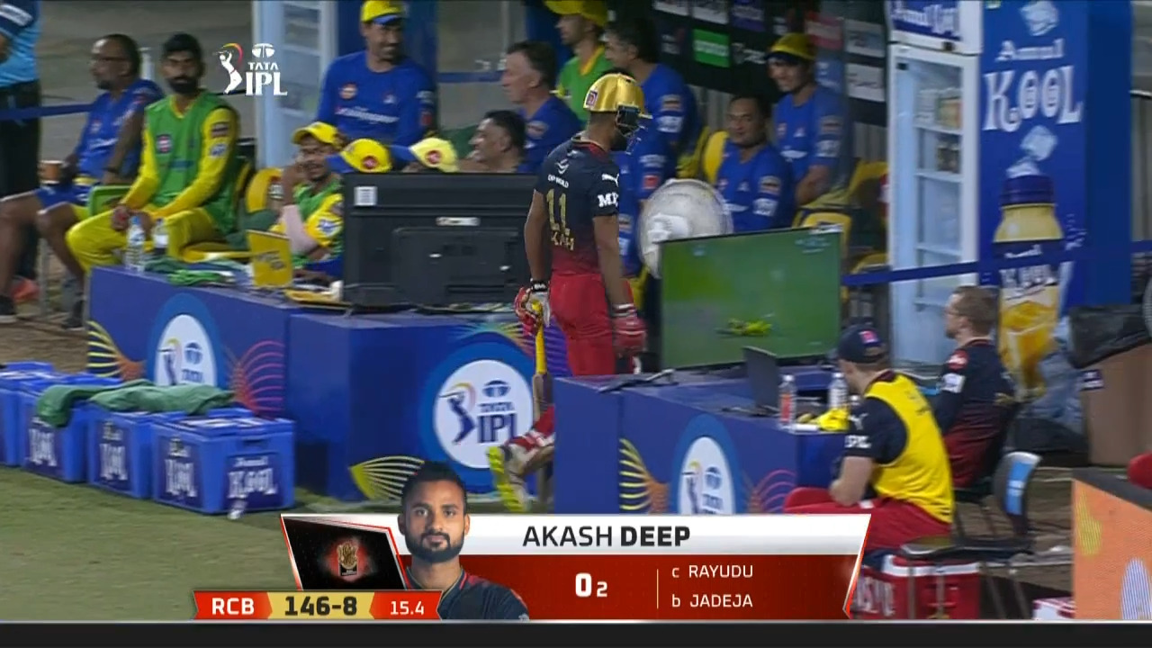 M22: CSK vs RCB – Akash Deep Wicket