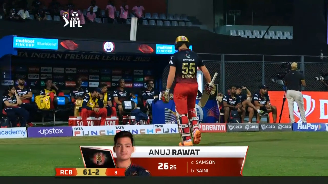 M13: RR vs RCB – Anuj Rawat Wicket