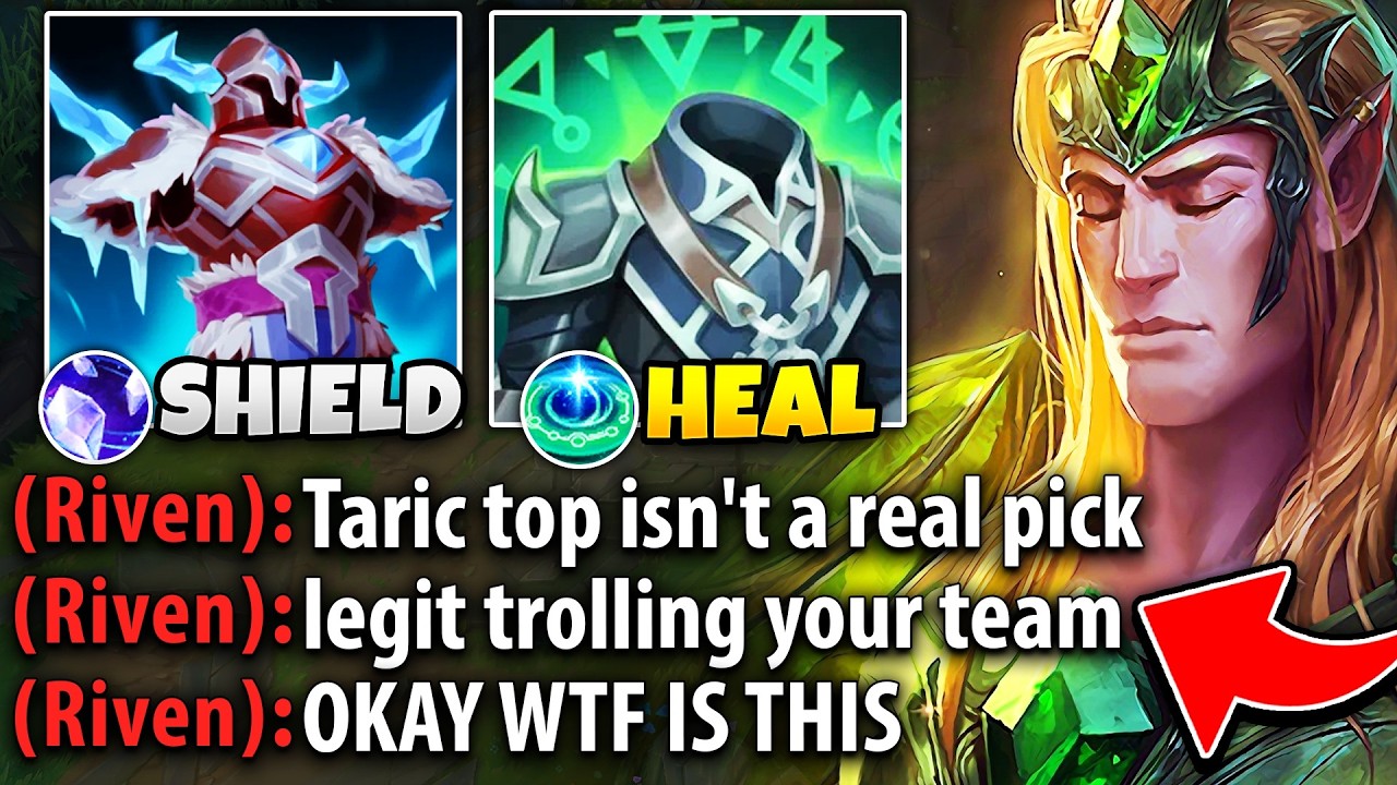 The enemy Riven thought I was trolling with Taric top lane... then I went 20/0