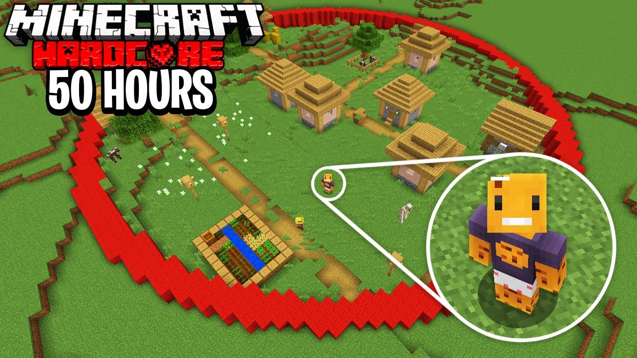 I Survived 50 HOURS in a CIRCLE in Minecraft Hardcore background