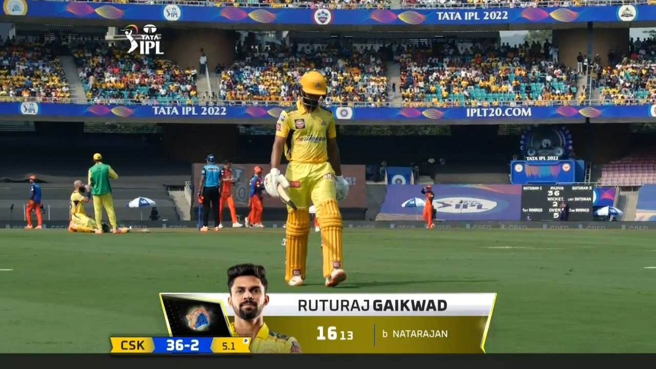 M17: CSK vs SRH – Ruturaj Gaikwad Wicket background