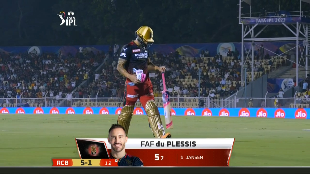 M36: RCB vs SRH – Faf Du Plessis Wicket