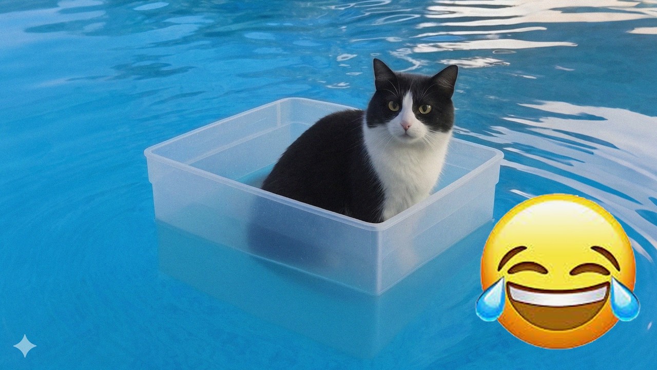 Cutest and Funniest Cats & Dogs 2026 😼 Cat In A Floating Box | Hilarious Pool Adventure