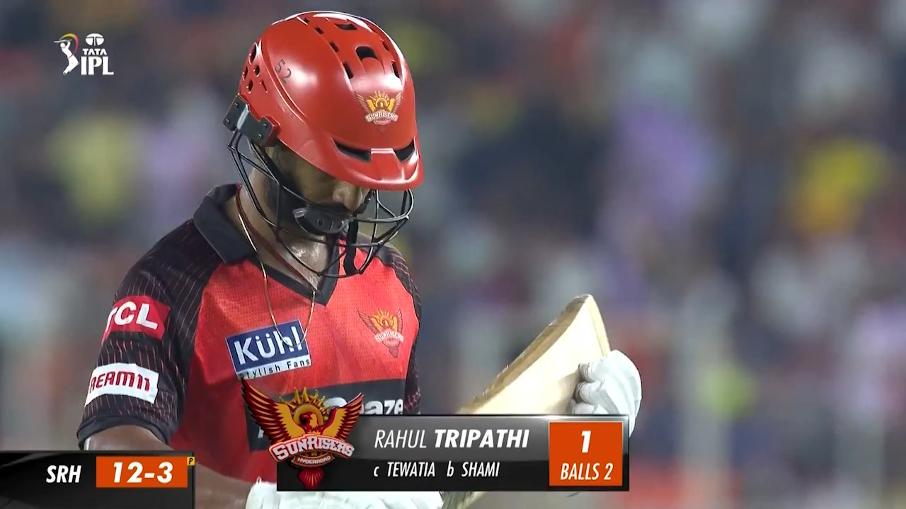 M62: GT vs SRH – Rahul Tripathi Wicket