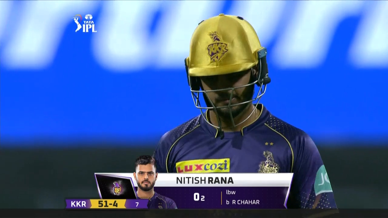 M08: KKR vs PBKS – Nitish Rana Wicket