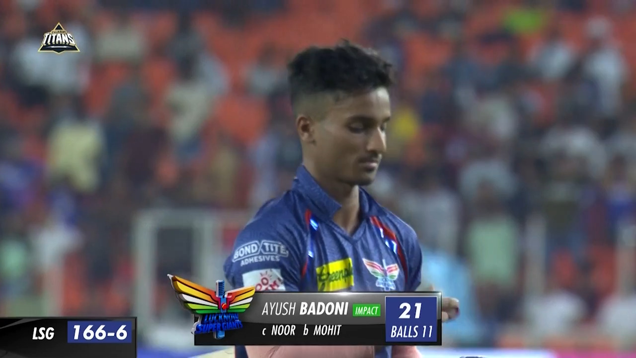 M51: GT vs LSG – Ayush Badoni Wicket