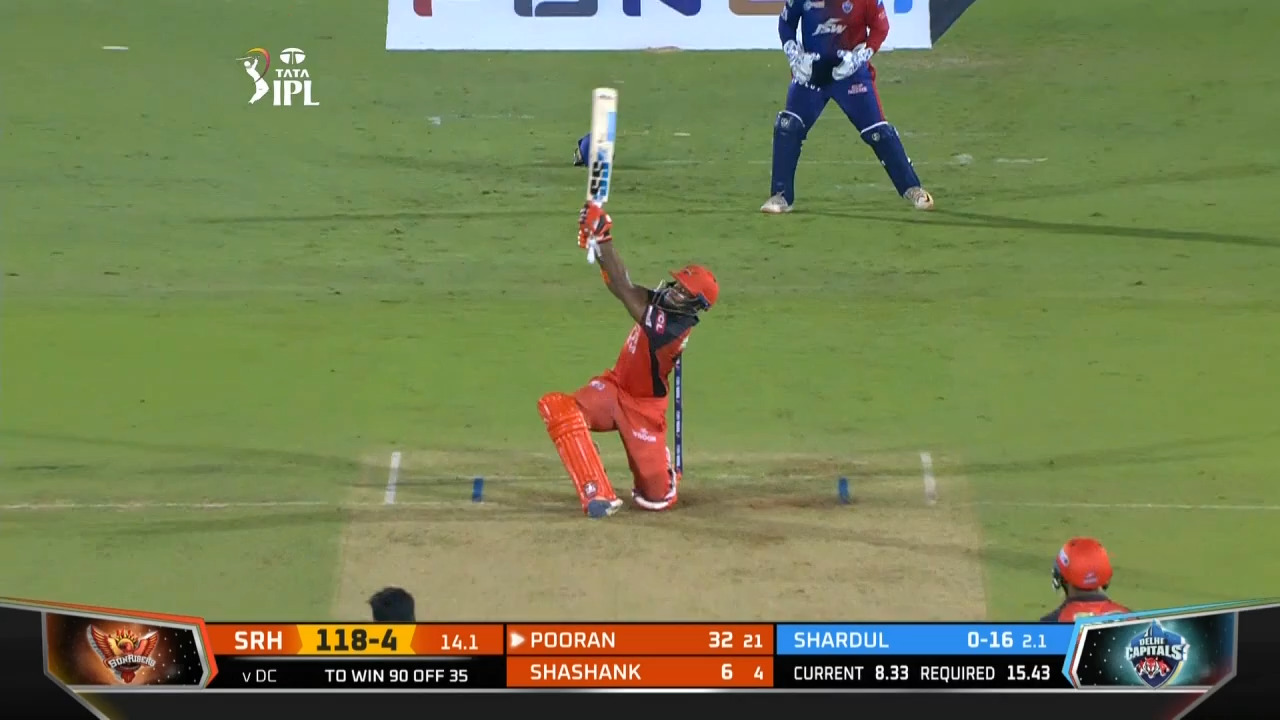 M50: DC vs SRH – Nicholas Pooran Six