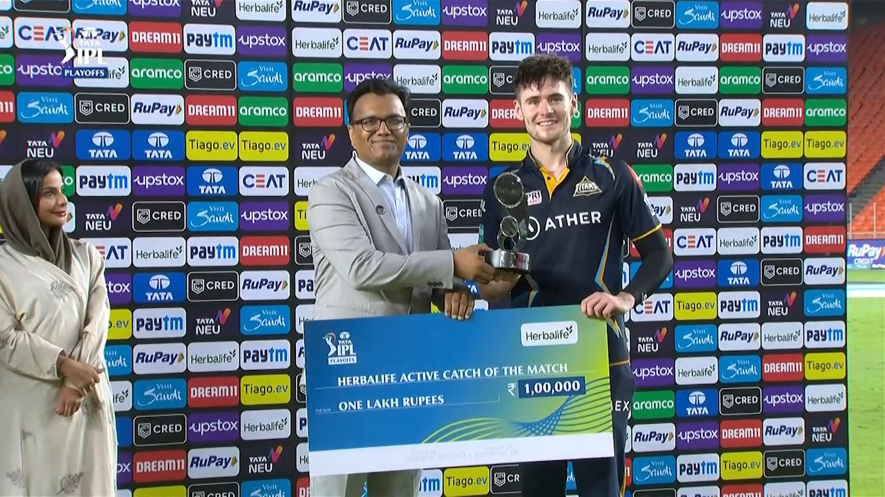 Q2: GT vs MI – Herbalife Active Catch of the Match – Josh Little