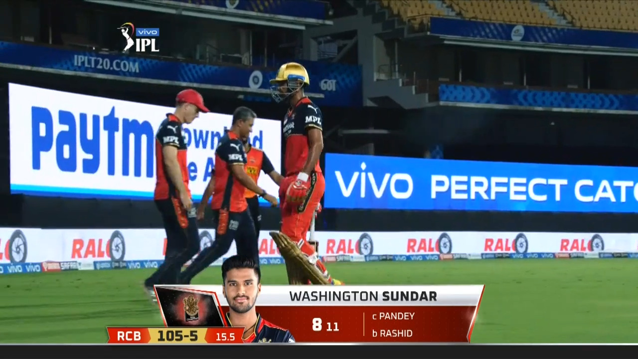 M05: SRH vs RCB –Washington Sundar Wicket