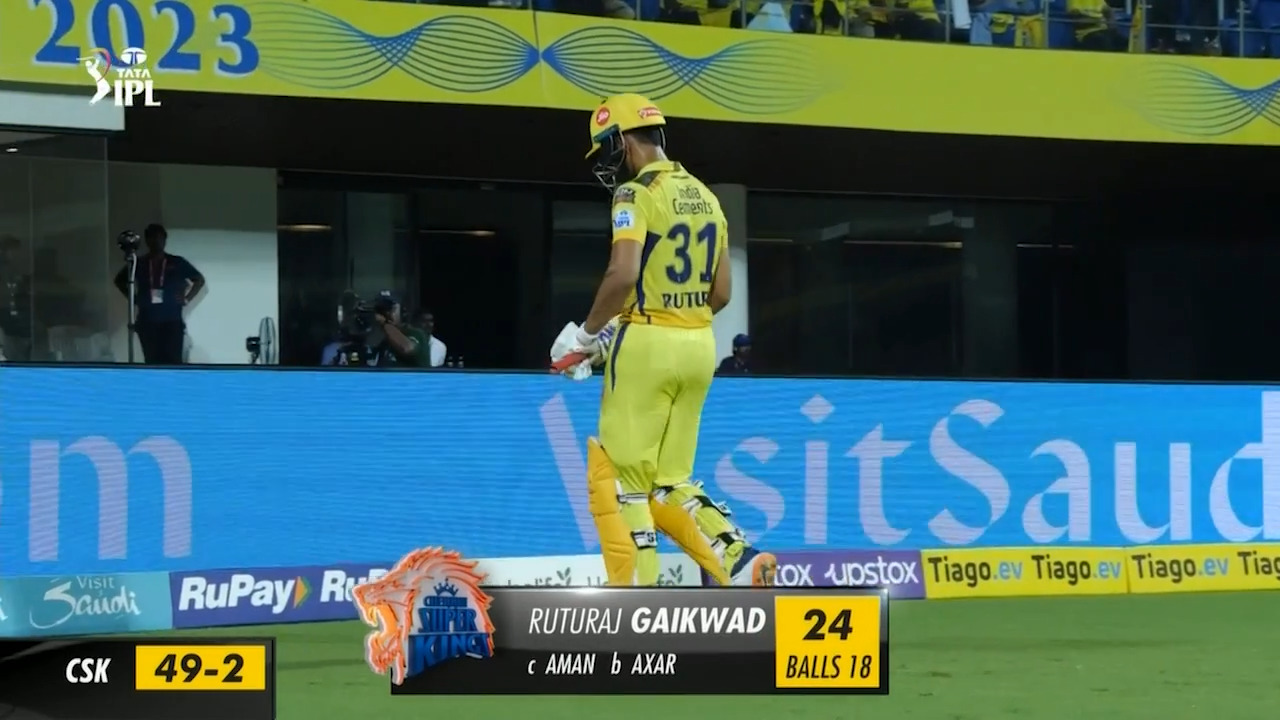 M55: CSK vs DC – Ruturaj Gaikwad Wicket