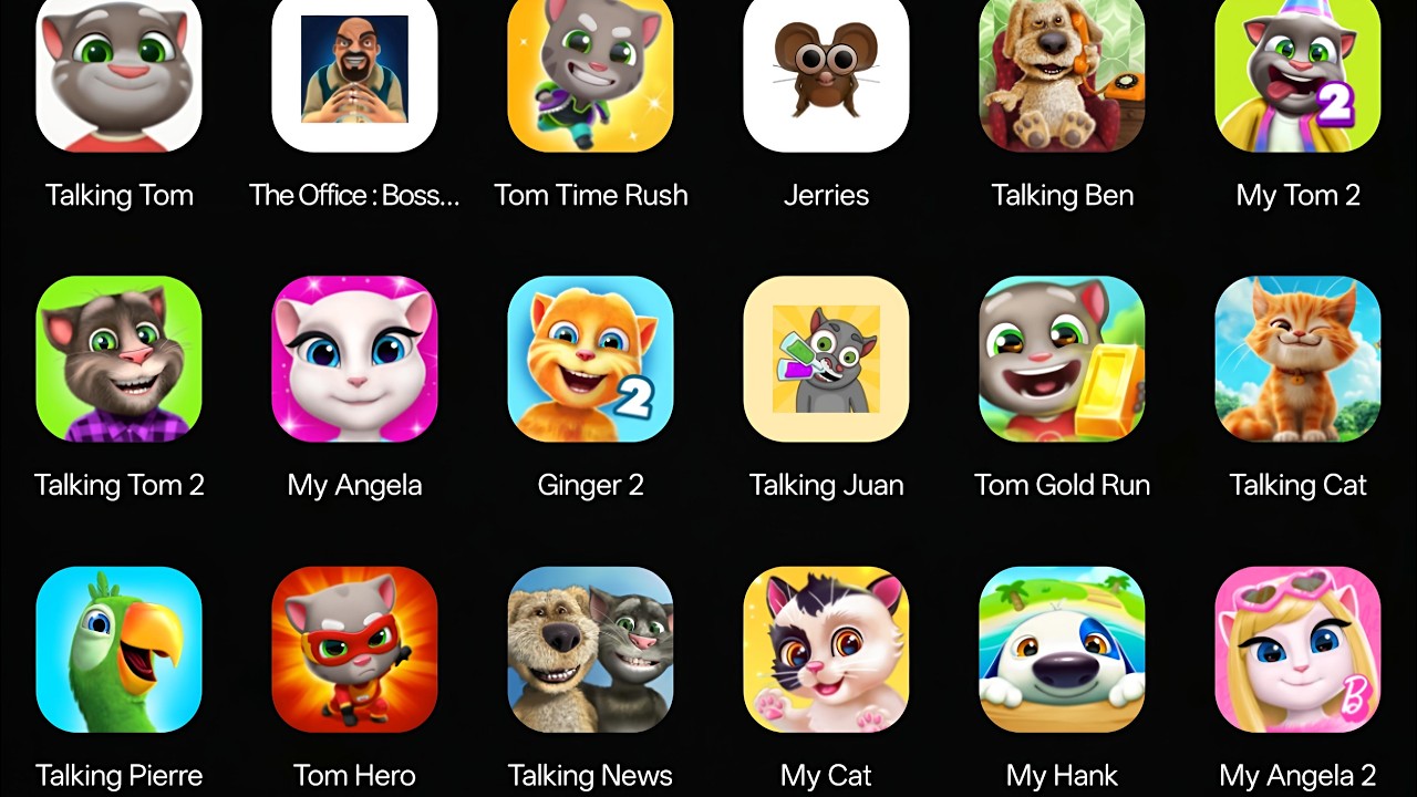 Talking Tom | Talking Ben | Ginger 2 | Tom 2 | Tom cat game play using Best Hand Cam