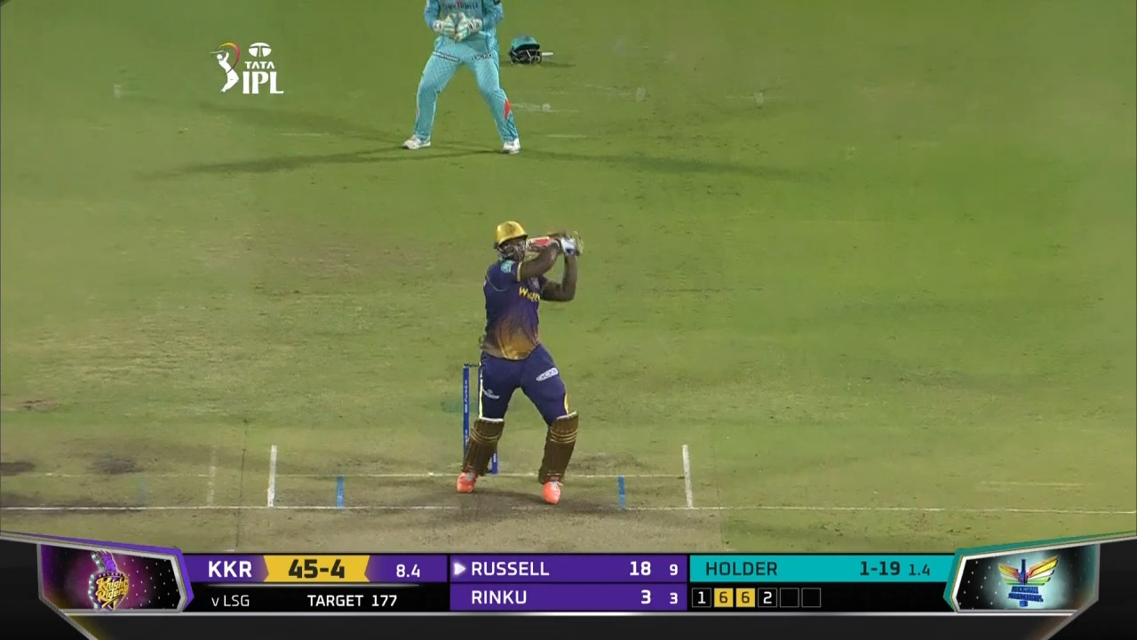 M53: LSG vs KKR – Andre Russell Six