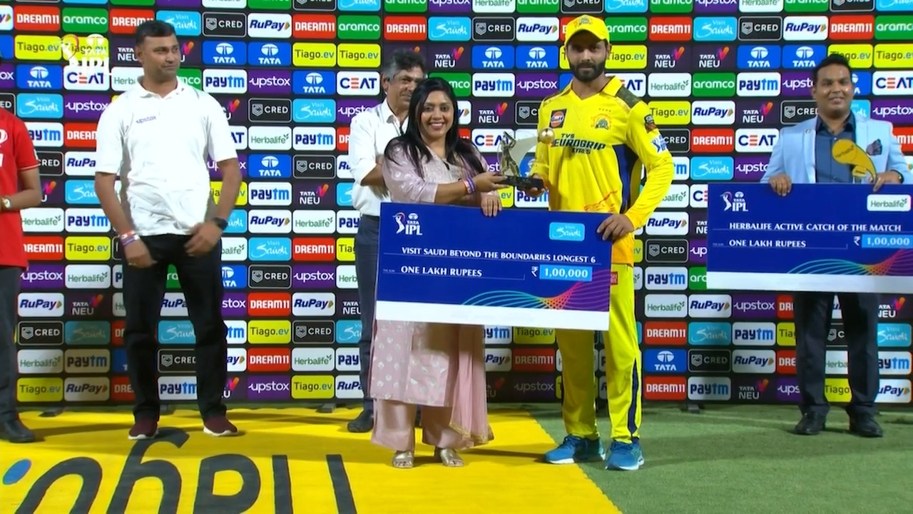 M67: DC vs CSK – Visit Saudi Beyond the Boundaries Longest 6 of the Match – Ravindra Jadeja