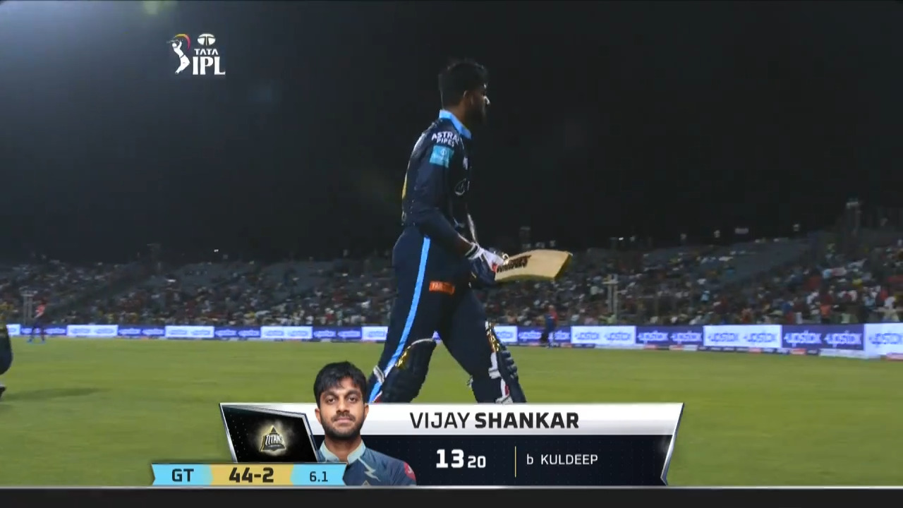 M10: GT vs DC – Vijay Shankar Wicket background