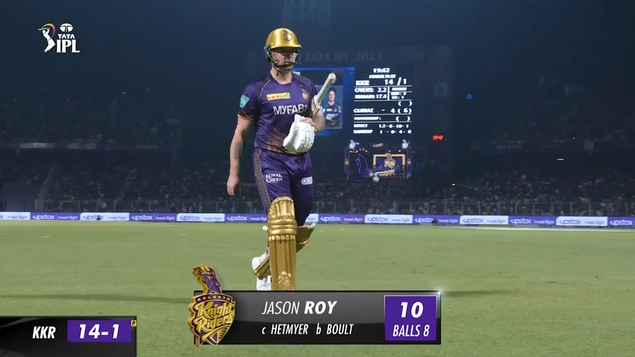 M56: KKR vs RR – Jason Roy Wicket