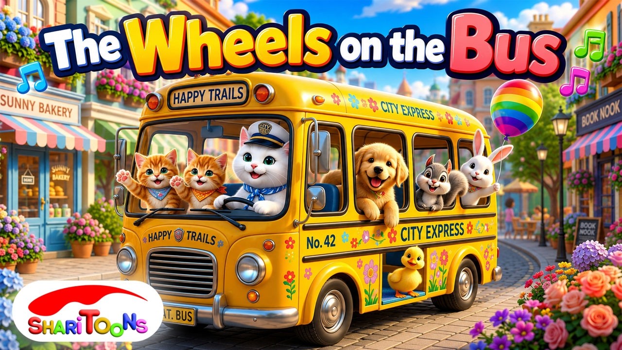 š The Wheels on the Bus Go Round and Round | Fun Animal Bus Song for Kids š±šµ