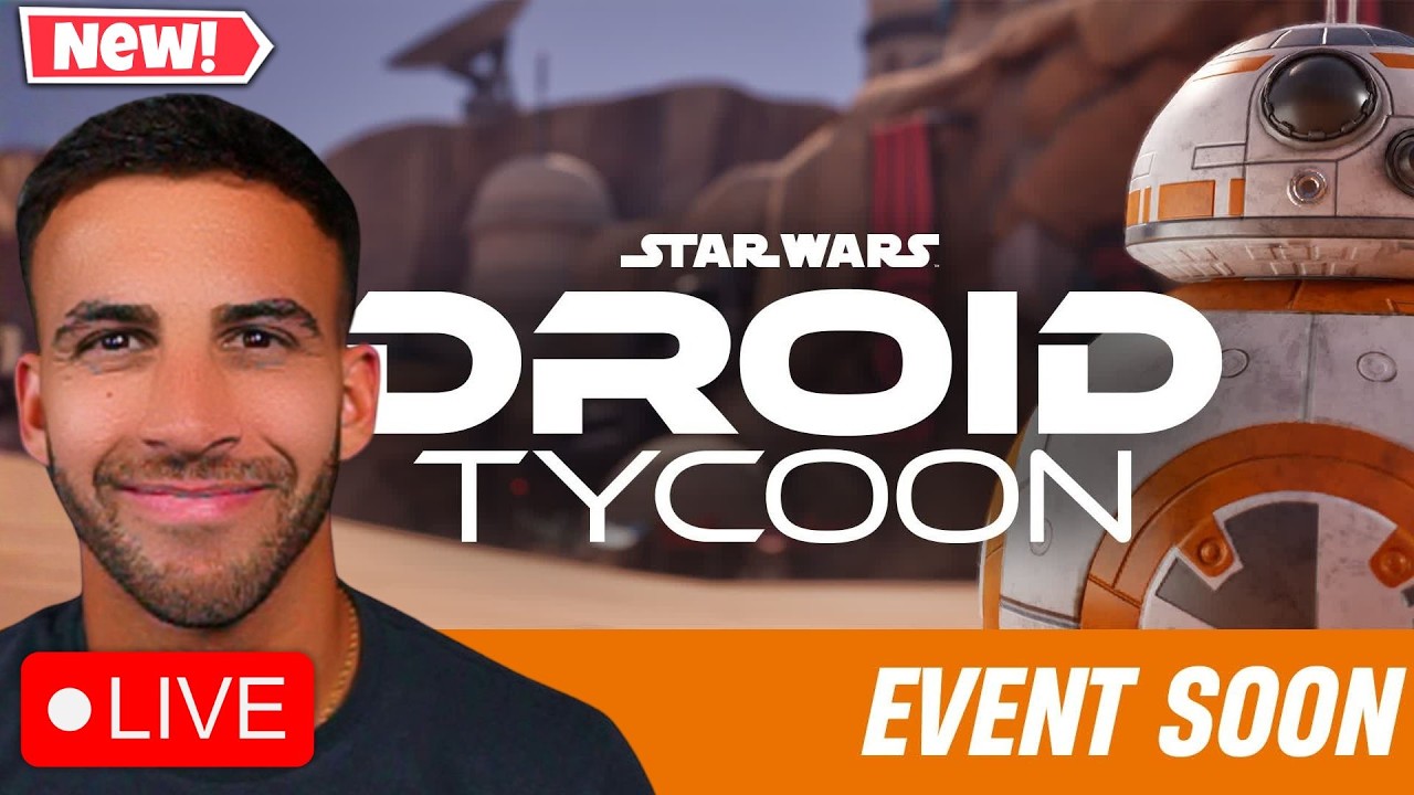 🔴LIVE - BB-8 LIVE EVENT IN FORTNITE DROID TYCOON DAY 2 background