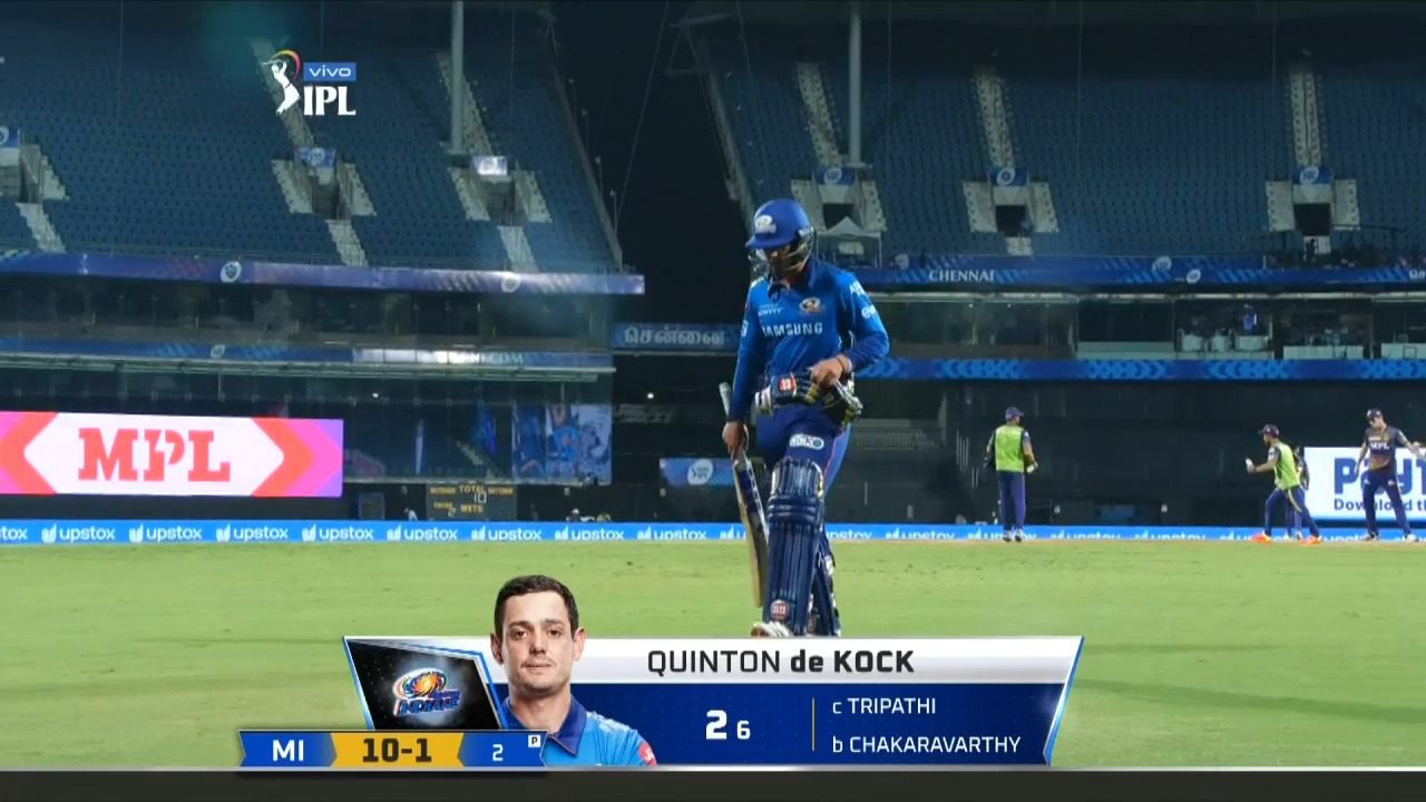 M05: KKR vs MI vs PBKS – Quinton de Kock Wicket