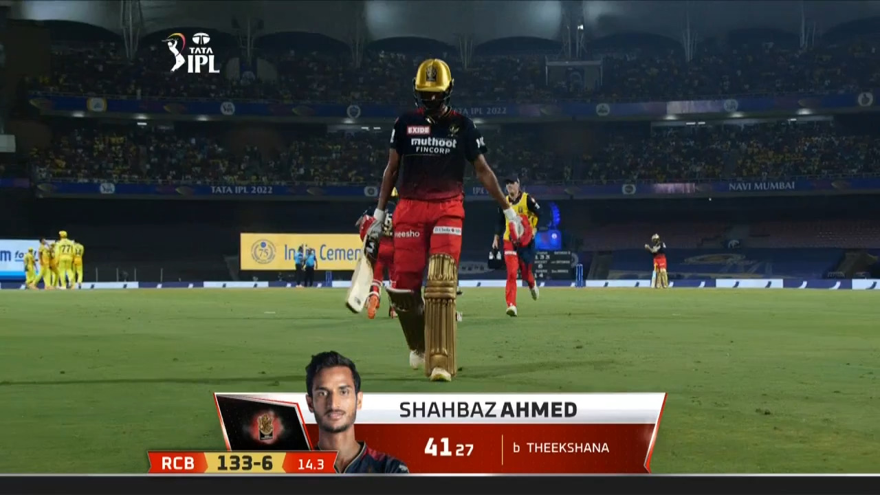 M22: CSK vs RCB – Shahbaz Ahmed Wicket