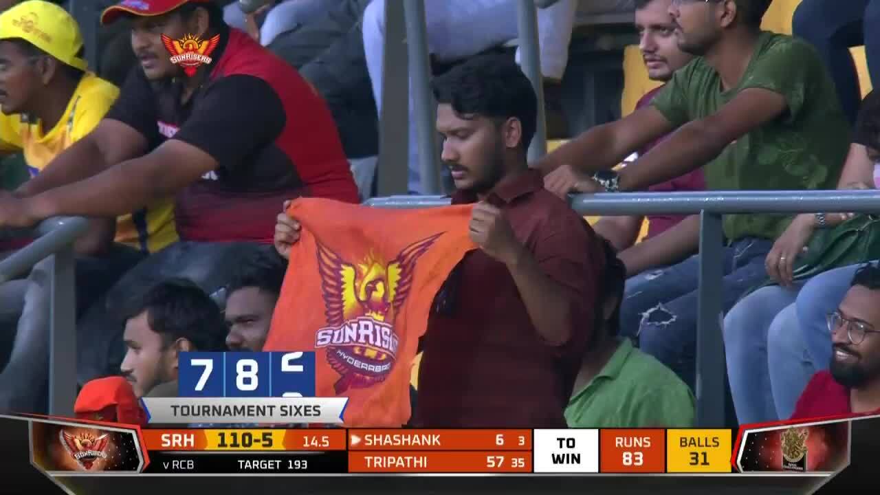 M54: SRH vs RCB – Shashank Singh Six
