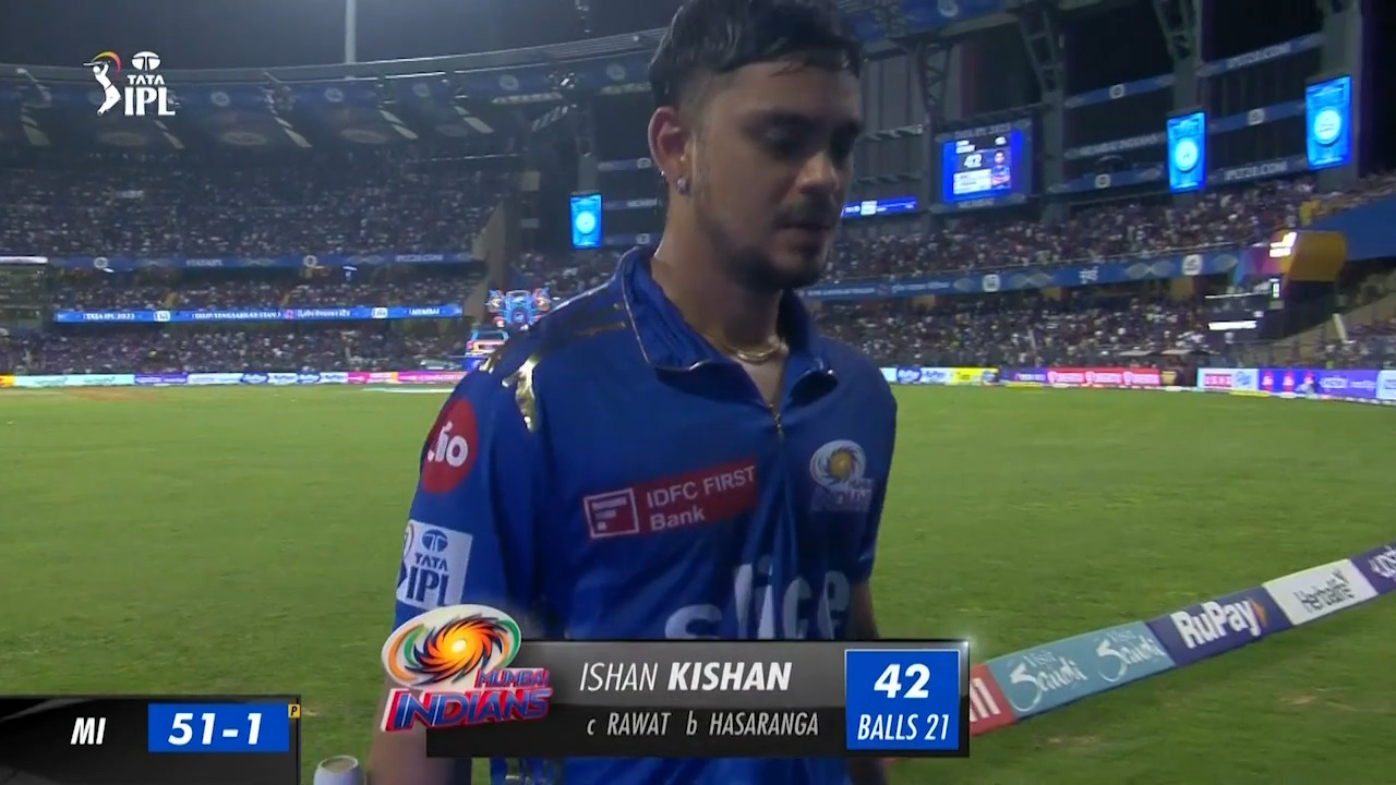 M54: MI vs RCB – Ishan Kishan Wicket