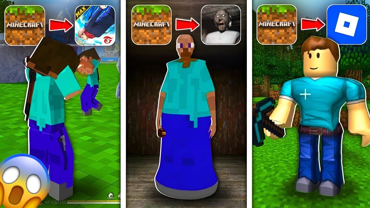 I Played Minecraft in Other Games 🤯 (Roblox,Granny,Free Fire)